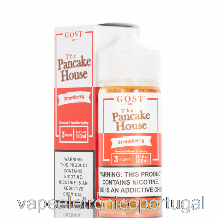 Vape Eletrônico Morango - The Pancake House - Gosto Vapor - 100ml 3mg
